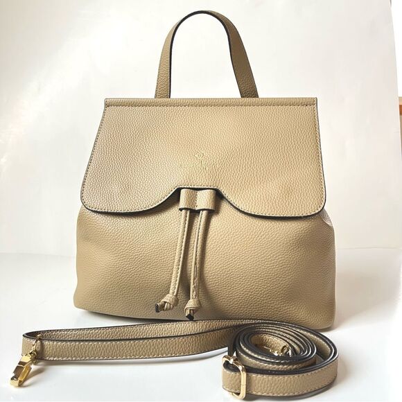 Nanette Lepore Tan "Arabelle" Vegan Crossbody Backpack Shoulder Bag - Picture 2 of 16